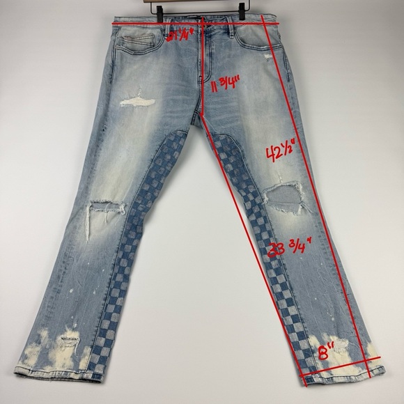Cult of Individuality Men’s Distressed Checkered Jeans – Size 40x33 - Picture 10 of 10